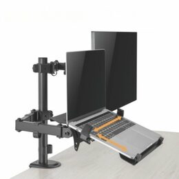Držák monitoru Brateck LDT66-C024ML stolní pro 1 monitor a 1 notebook, černý