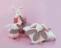 Doudou Dárková sada - Plyšový králíček hrající melodii růžový 20 cm