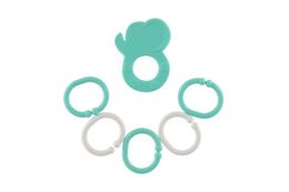 Kousátko zvířátko + přívěsky silikon/plast 7-8cm mix druhů  na kartě 3m+
