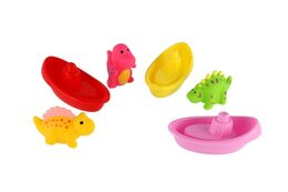 Lodičky 3ks + dinosaurus 3ks do vody stříkací plast mix druhů v sáčku 17x24cm 0m+