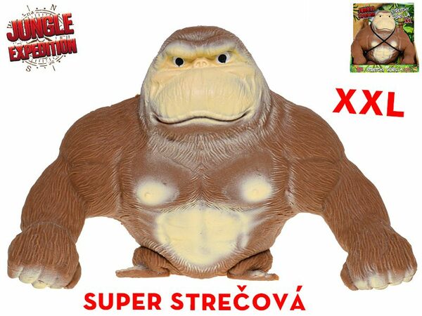 Mikro gorila super strečová XXL Jungle Expedition hnědá 22cm, 2kg