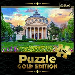 Puzzle Rumunské Atheneum, Bukurešť, Rumunsko - Zlaté vydání 500 dílků 48x34cm v krabici 26x26x10cm