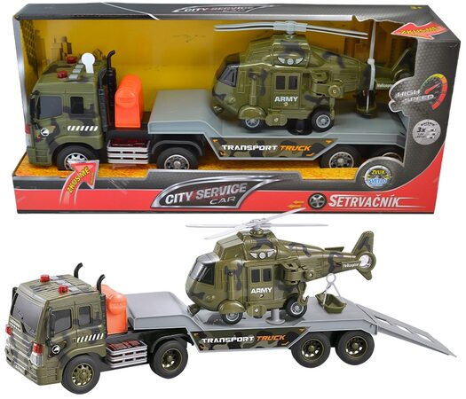 CITY SERVICE CAR - 1:16 Tahač s návěsem a vrtulníkem 571G