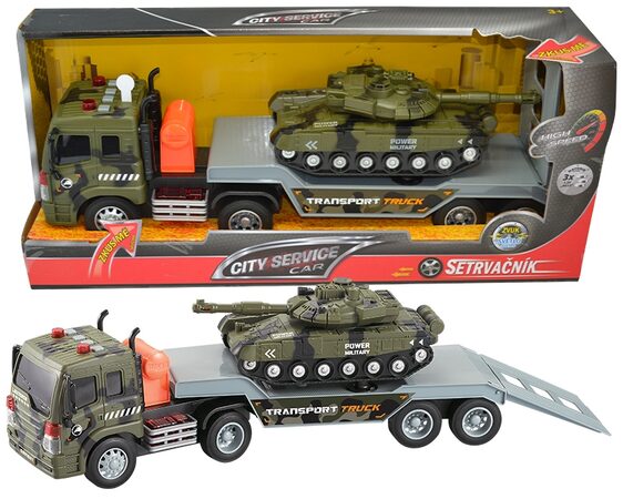 CITY SERVICE CAR - 1:16 Tahač s návěsem a tankem