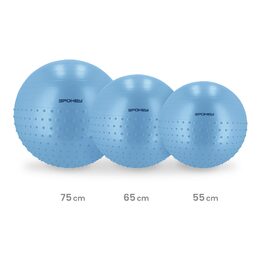 Spokey HALF FIT 2v1 Masážní gymnastický míč, 75 cm, modrý