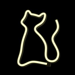 Dekorativní LED neon Kočka teplá bílá