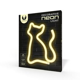 Dekorativní LED neon Kočka teplá bílá