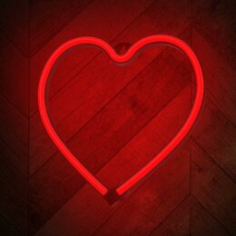 Dekorativní LED neon Srdce červené