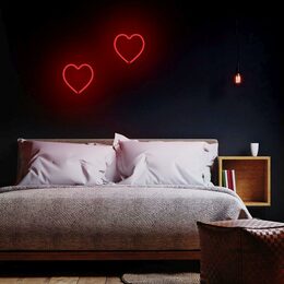 Dekorativní LED neon Srdce červené