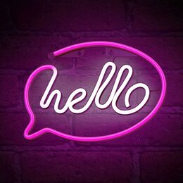 Dekorativní LED neon Hello růžovo bílé