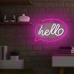 Dekorativní LED neon Hello růžovo bílé