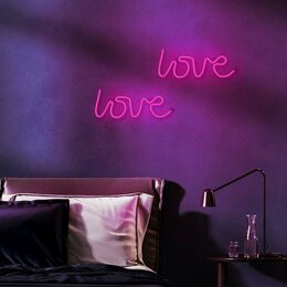 Dekorativní LED neon Love růžový