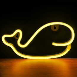 Dekorativní LED neon Velryba teplá bílá