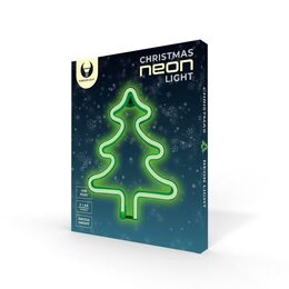 Dekorativní LED neon Vánoční strom zelený
