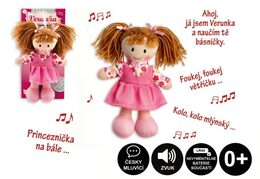 Teddies Panenka Verunka hadrová plyš 20cm česky mluvící na kartě