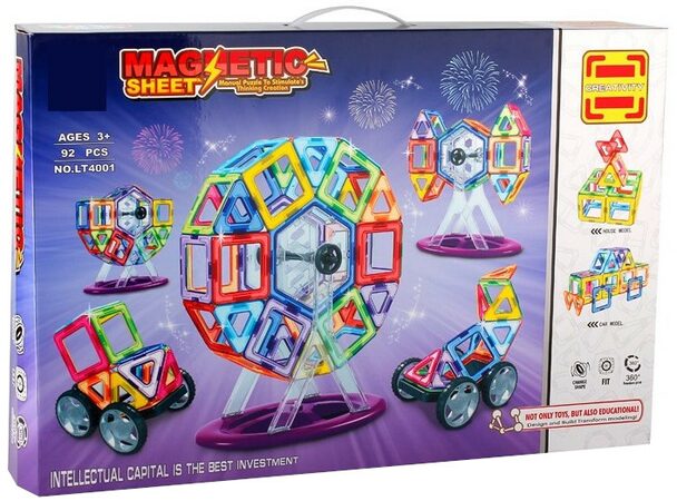 Magnetická stavebnice Magnetic Sheet 92 dílků