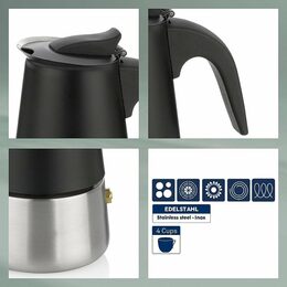 KELA Konvice na espresso Ferrara nerez černá 17,0 cm 9,0 cm  200,0 ml KL-10898