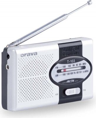 Radiopřijímač Orava T-103, stříbrný/černý