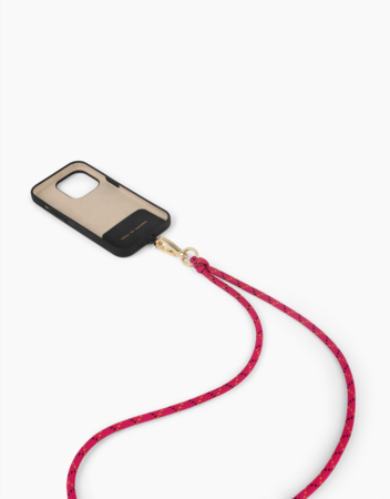 Univerzální šňůrka na krk pro telefony se zadním krytem magenta