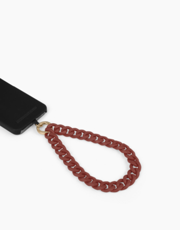 Korálkový přívěšek na ruku pro telefony se zadním krytem dark amber