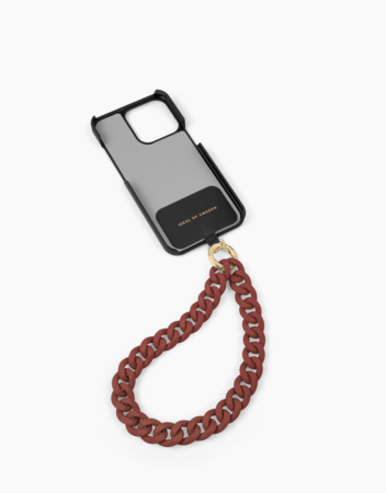 Korálkový přívěšek na ruku pro telefony se zadním krytem dark amber