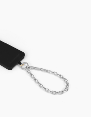 Korálkový přívěšek na ruku pro telefony se zadním krytem silver