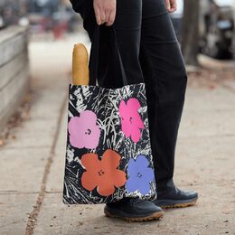 Galison Plátěná taška Warholovy květiny - růžová