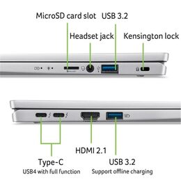 Ntb Acer Swift Go 14 (SFG14-72-51V8) INTEL Core Ultra 5125H, 14", 2880 x 1800, RAM 16GB, SSD 1024 GB, Intel Arc Graphics , FPR, Microsoft Windows 11 Home  - stříbrný