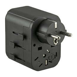 Adaptér Jupio Travel Adapter 2x USB-A 1x USB-C 15.5W uviverzální cestovní