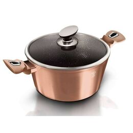 BERLINGERHAUS Kastrol s mramorovým povrchem a poklicí 30 cm Rosegold Metallic Line BH-6194