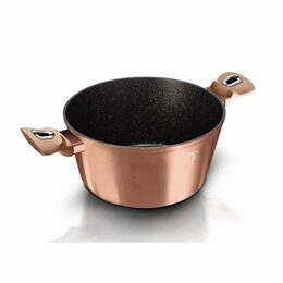 BERLINGERHAUS Kastrol s mramorovým povrchem a poklicí 30 cm Rosegold Metallic Line BH-6194