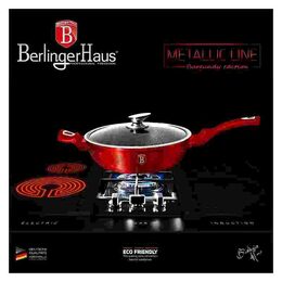 BERLINGERHAUS Pánev hluboká s mramorovým povrchem a poklicí 28 cm Burgundy Metallic Line BH-1260