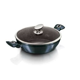 BERLINGERHAUS Pekáč kulatý s mramorovým povrchem a poklicí 28 cm Aquamarine Metallic Line BH-1877