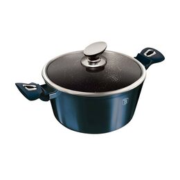 BERLINGERHAUS Kastrol s mramorovým povrchem a poklicí 24 cm Aquamarine Metallic Line BH-1879