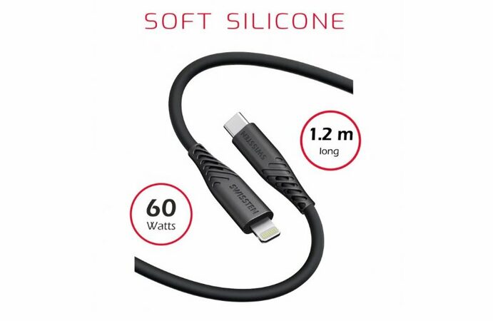 SILICONE USB-C/LIGHTNING 1,2M SWISSTEN
