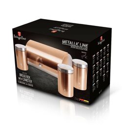 BERLINGERHAUS Chlebovka nerez se sadou 3 ks skladovacích nádob Rosegold Metallic Line BH-6730