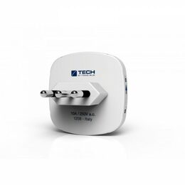 TECH cestovní adaptér pro použití v Itálii s integrovanou 2xUSB nabíječkou