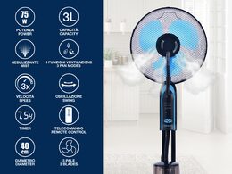 BEPER VE502 stojanový ventilátor se zvlhčovačem vzduchu, 75W (průměr 45 cm)