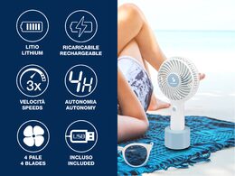BEPER P206VEN400 ruční mini nabíjecí ventilátor s USB, 10cm