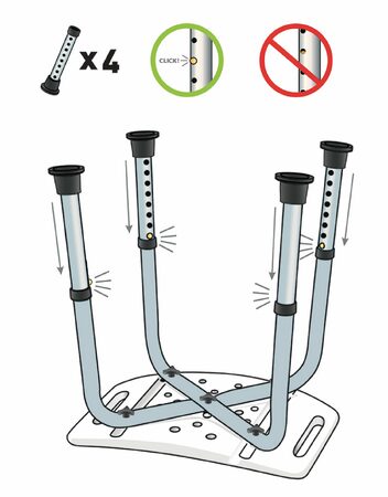 Koupelnová Stolička Vitility VIT-70110170 výškově nastavitelná