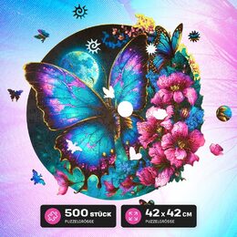 EscapeWelt Dřevěné luminiscenční puzzle Motýl 500 dílků