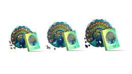 EscapeWelt Dřevěné puzzle Páv 500 dílků