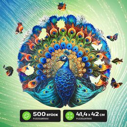 EscapeWelt Dřevěné puzzle Páv 500 dílků
