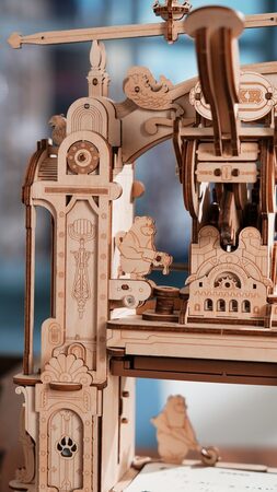 RoboTime 3D dřevěné mechanické puzzle Tiskařský lis