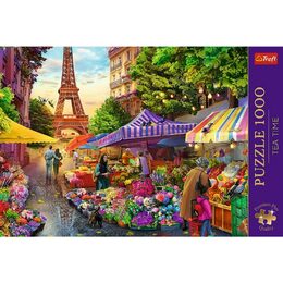 Puzzle Premium Plus - Čajový čas: Květinový trh, Paříž 1000 dílků 68,3x48cm v krabici 40x27x6cm