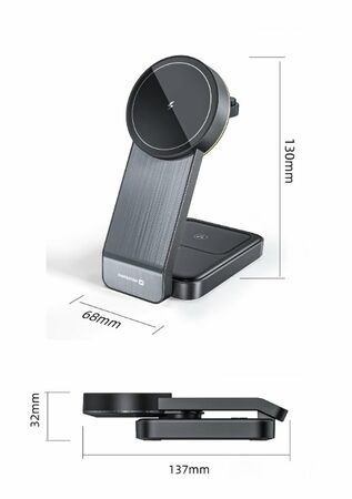 SWISSTEN 3v1 25W skládací bezdrátová nabíječka MagSafe pro Apple iPhone, sluchát