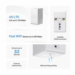 Modem TP-Link Mercusys MB110-4G LTE s WiFi routerem, 1x LAN, 1x WAN, 1x slot SIM, 300Mbps 2,4