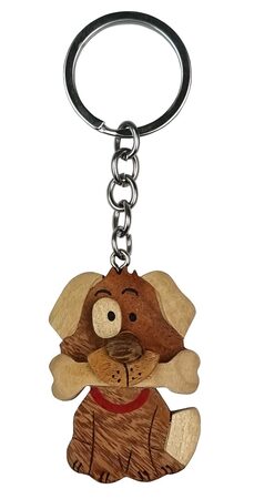 2Kids Toys Dřevěná klíčenka velká Pes s kostí