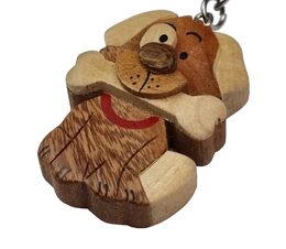 2Kids Toys Dřevěná klíčenka velká Pes s kostí