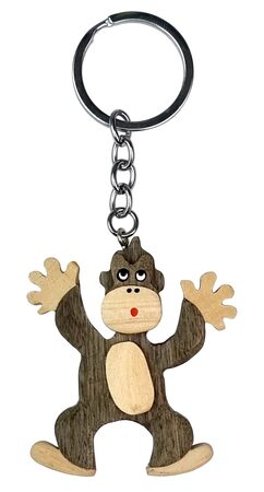 Dvěděti Dřevěná klíčenka velká Opice stojící